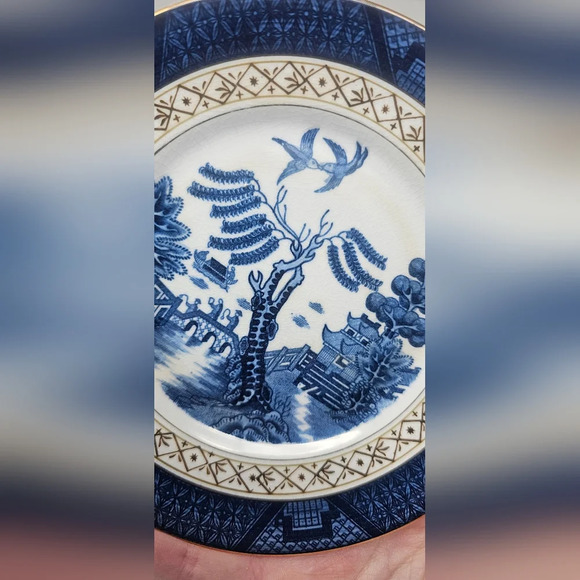 Vintage Occupied Japan Ironstone Ware Blue Willow 6.5” Desert Plate - Picture 3 of 7